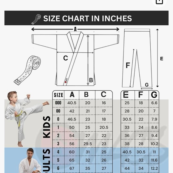 3pc White Karate Gi Uniform - Picture 6 of 7